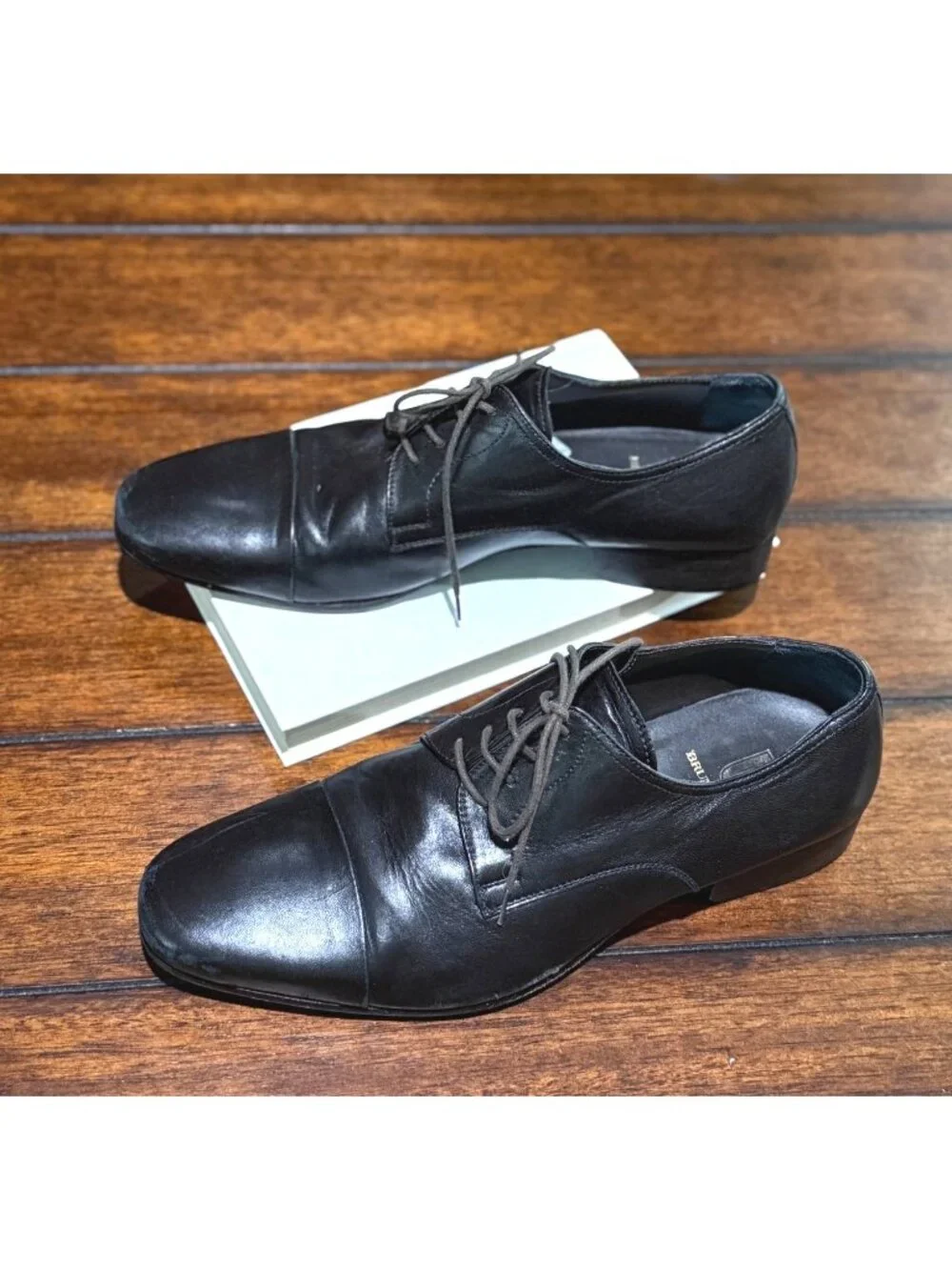 size 7 1/2 M Bruno Magli black lace up dress shoes mens oxford‎ 7.5